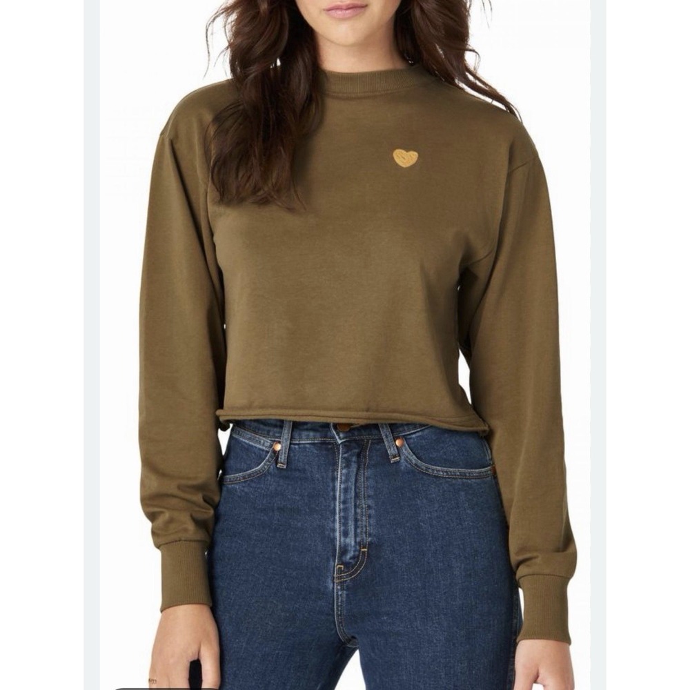 Fred Segal x Wrangler Love Dreams Good Jeans Sweatshirt Sz S Olive Embroidered